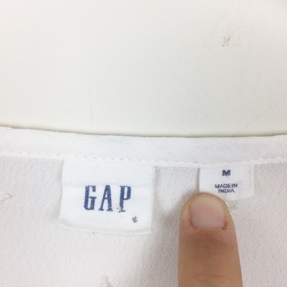 Gap | White Boho Star Embroidered Peasant Blouse - Picture 4 of 5